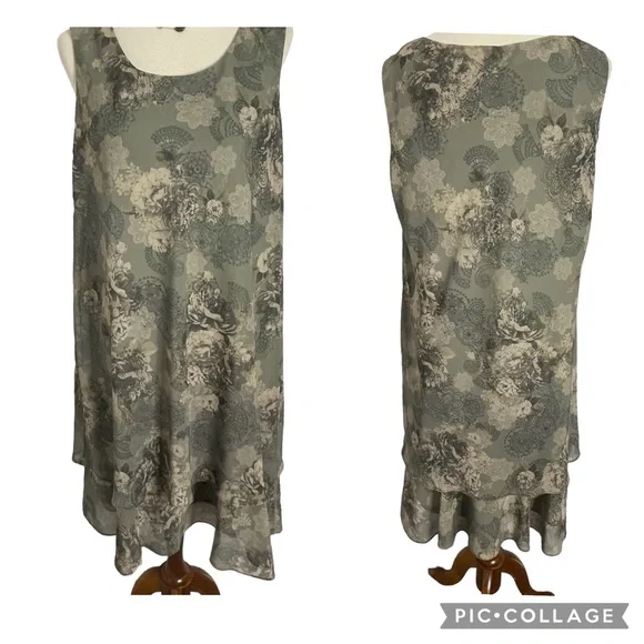 R&M Richards Vintage One Piece Dress Sz 16 Petite - Picture 1 of 11